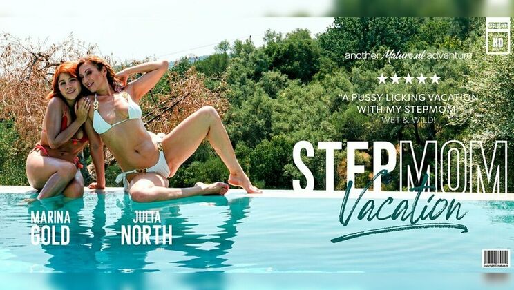 [Mature.nl] - Stepdaughter Licks Stepmom's Wet Pussy Under the Sun - Julia North - Marina Gold