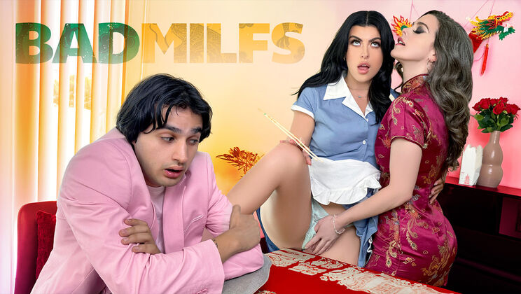 [BadMilfs] - Old Meets Young in a Taboo Thong Show - Elias Cash - Gal Ritchie - Nicole Emma Vaunt