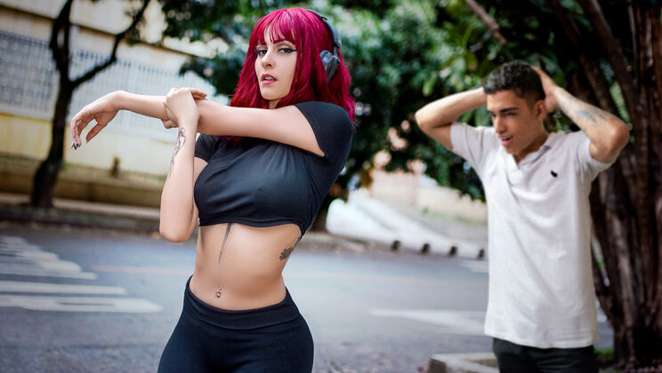 Melina Lust in Lacy Panties, Gives Trainer Deepthroat Delight