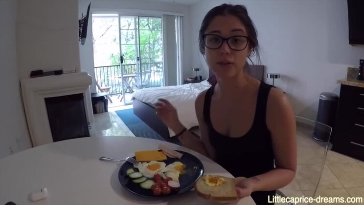 Masturbation and Blowjob with LittleCaprice in USA 2019