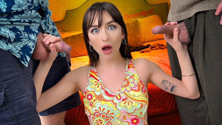 Old Man Fucks Young Brunette in Threesome