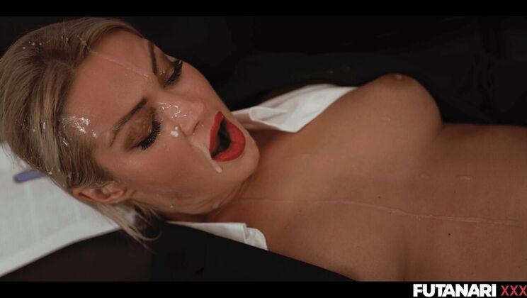 Hot Business Babe Cherry Kiss Playing Solo