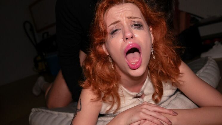 Redhead Babe Squirts in Doggystyle Position