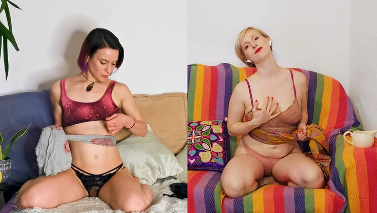 Shaved Lesbian Pair: Flora & Veronica's Toy Exploration