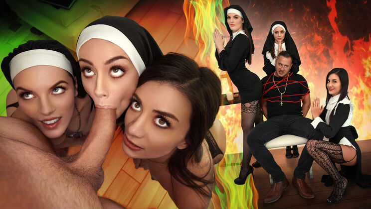 [BFFs] - Petite Nuns Fiona & Selena Share Danny’s Cock - Danny Mountain - Natalie Brooks - Fiona Frost - Selena Love