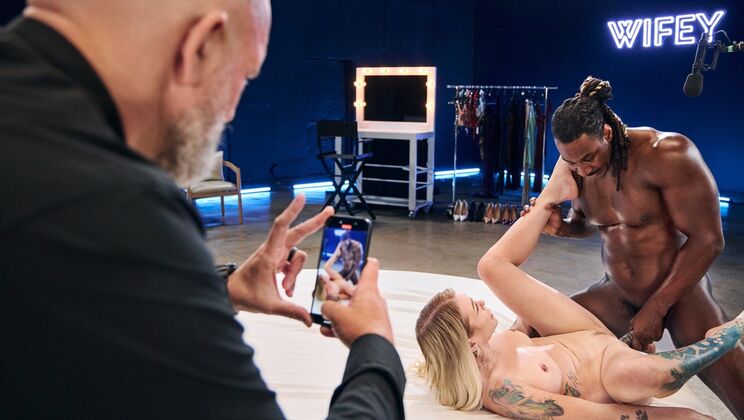 Saint LaRose and Ryan - Hotwife's First BBC While Hubby Watches in Spooning Pose