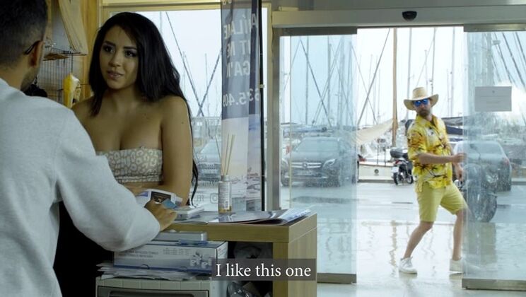 Kitty Love Brown Eyes Gaze During Beach Fuck