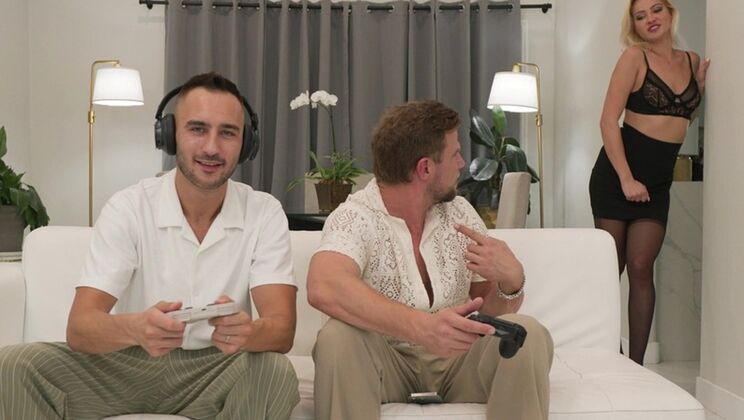 Cherry Kiss Squirts During Rough DP with Two Neighbors