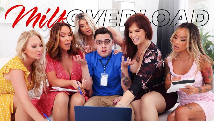 [MILFOverload] - Interracial Reverse Gangbang with Petite Redhead - Syren De Mer - Alexis Malone - Juan Loco - Rachel Steele - Linda Lan - Taylor Wild