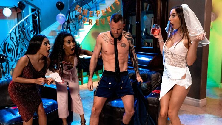 Interracial Fuck: Scott Pounds Scarlit in Dress on Couch