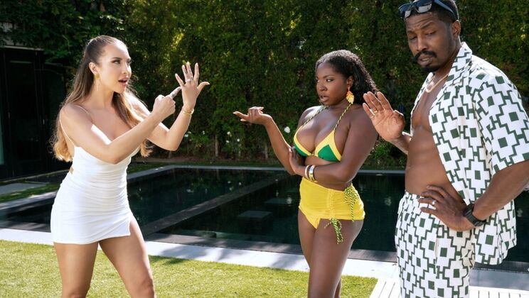 [DigitalPlayground] - Muscular Black Man Fucks Two White Girls Doggystyle In Living Room - Isiah Maxwell - Amari Anne - Melissa Stratton