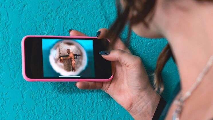 Natural Tits Babe Gagging on Duncan's Cock