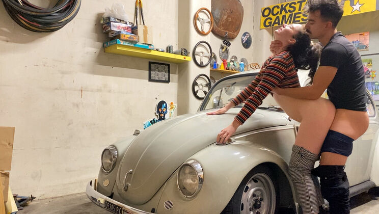 Rough Garage Sex: Josie Spanked and Fucked Deep