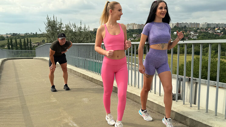 Outdoor Threesome with Big Cock and Jenny Wild