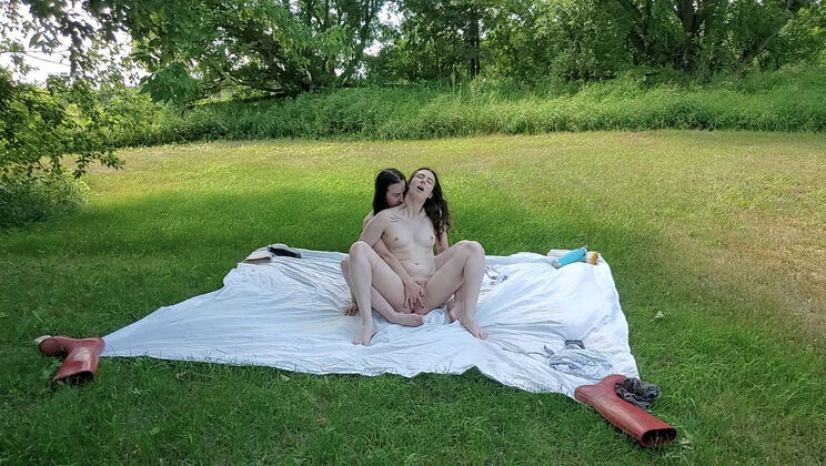 Outdoor Lesbian Fun After Moving To Country