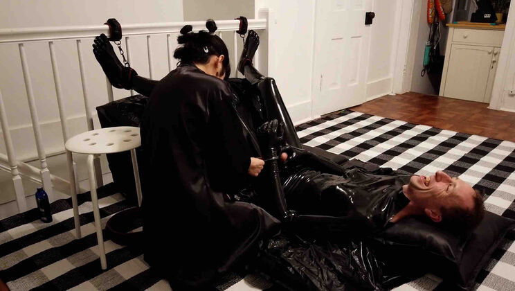 Latex Tickling Bondage with Laughing Lee & Rei