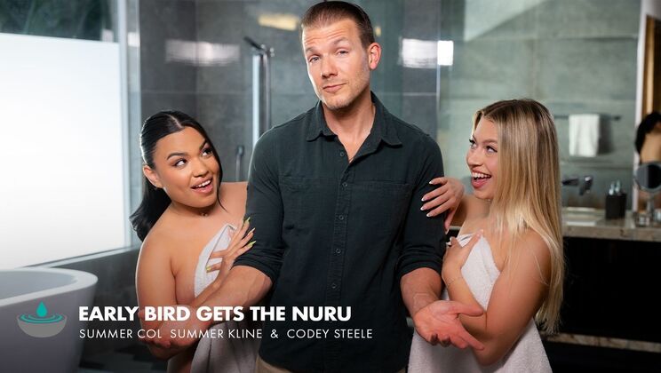 Two Blondes And A Big Cock Nuru