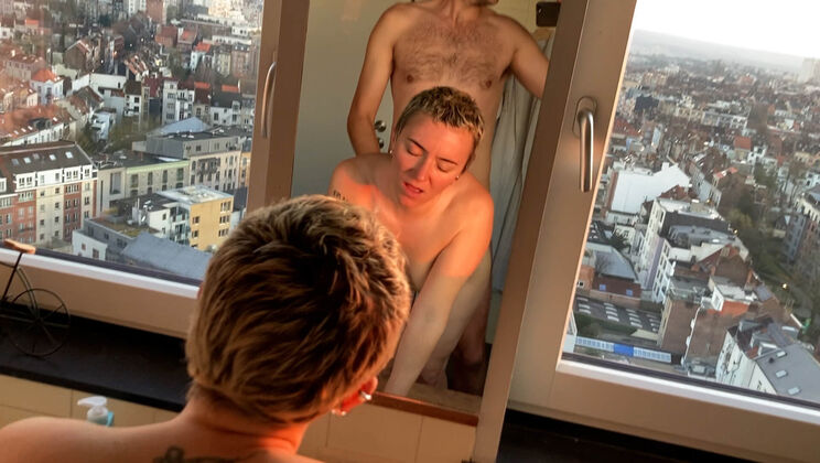 Hans Takes Ceci Doggy Style in Front of the Mirror