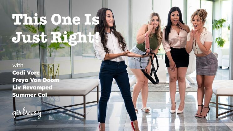 Just Right Girlsway Foursome: Freya Von Doom, Liv Revamped, Codi Vore, Summer Col