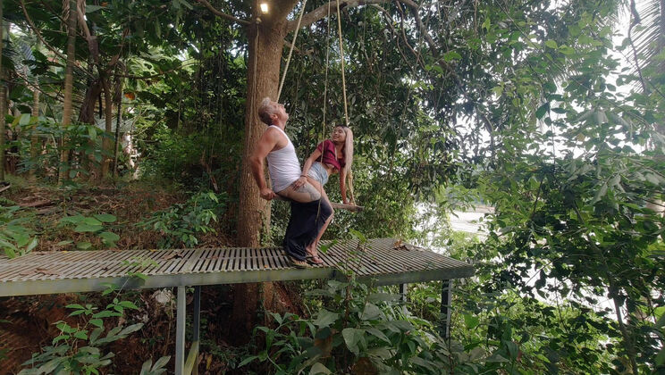 Swing Anal Sex by the River Outside